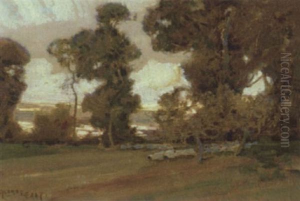 Sheep In A Pasture Oil Painting by Sir Alfred East