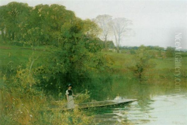 River Twilight Oil Painting by Sir Alfred East