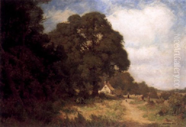 A View Near Kettering Oil Painting by Sir Alfred East