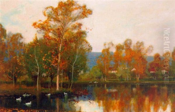 L'ongpre In Picardie Oil Painting by Sir Alfred East