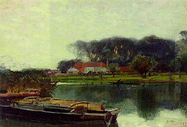 Morning At Stratford On Avon Oil Painting by Sir Alfred East