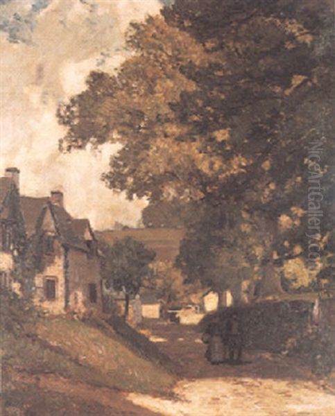 A Gloucestershire Village Oil Painting by Sir Alfred East