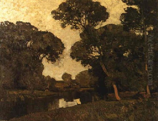 A Pastoral Scene Oil Painting by Sir Alfred East