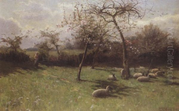 A Spring Morning Oil Painting by Sir Alfred East