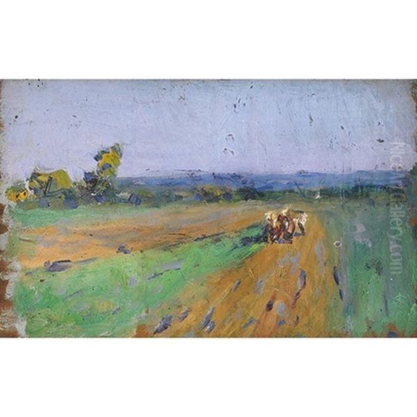 Ploughing Oil Painting by Mary Alexandra Eastlake