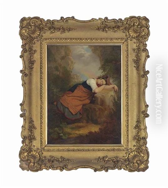 An Italian Peasant Girl Asleep In The Campagna Oil Painting by Sir Charles Lock Eastlake