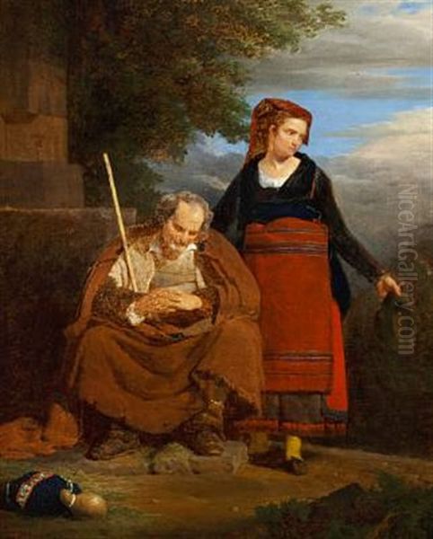 Italian Beggars Oil Painting by Sir Charles Lock Eastlake