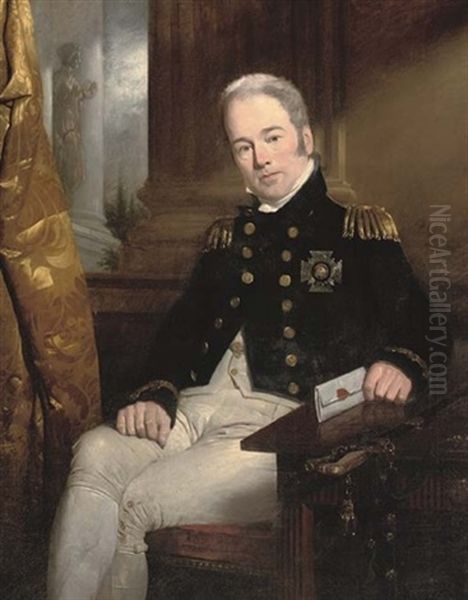 Portrait Of Rear-admiral Sir Thomas Byam Martin In Naval Uniform And Wearing The Breast Star Of A Knight Commander Of The Order Of The Bath Oil Painting by Sir Charles Lock Eastlake