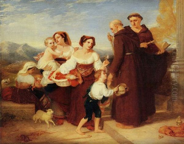 The Salutation To The Aged Friar Oil Painting by Sir Charles Lock Eastlake