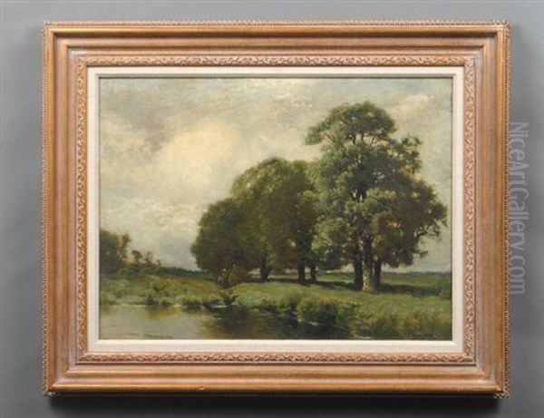 Landscape With Pond Oil Painting by Charles Harry Eaton