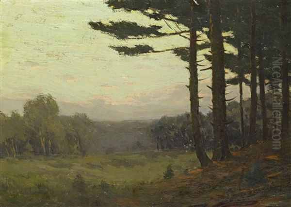 An October Sunset Oil Painting by Charles Warren Eaton