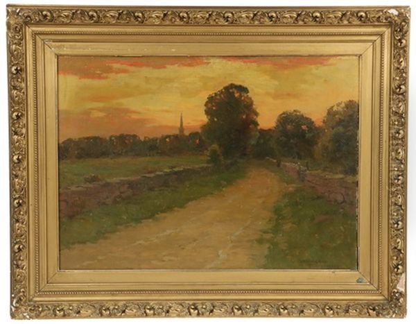 Sunset Over Thompson,  Sullivan County Oil Painting by Charles Warren Eaton