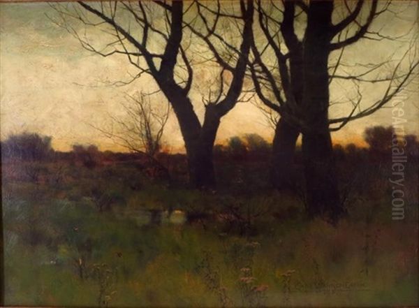 Fall Sunset Oil Painting by Charles Warren Eaton