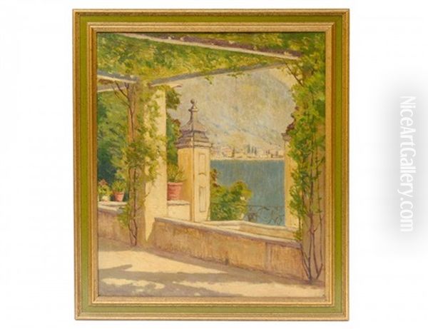 The Pergola In Varenna Oil Painting by Charles Warren Eaton