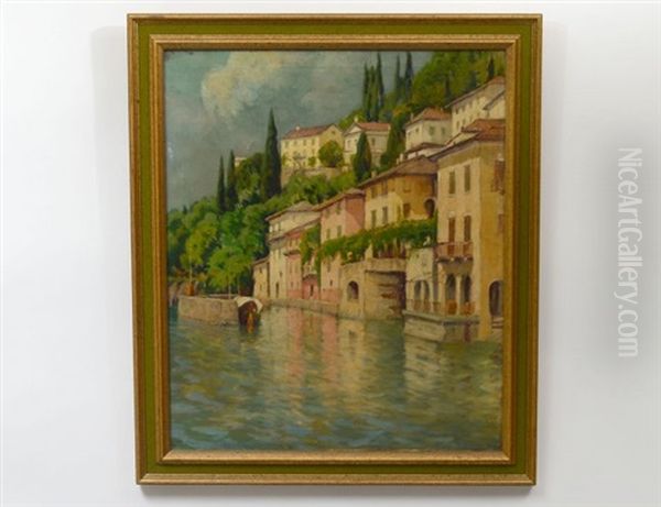 Lake Como With Gondola Oil Painting by Charles Warren Eaton