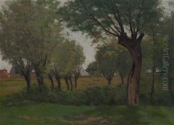 Spring Shades Of Green Oil Painting by Charles Warren Eaton