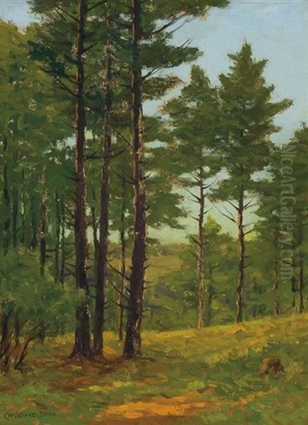 Pine Woods Oil Painting by Charles Warren Eaton