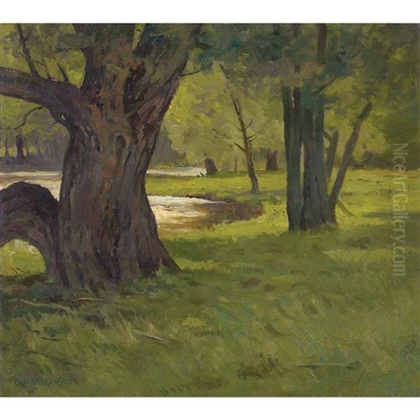 By The Water Oil Painting by Charles Warren Eaton