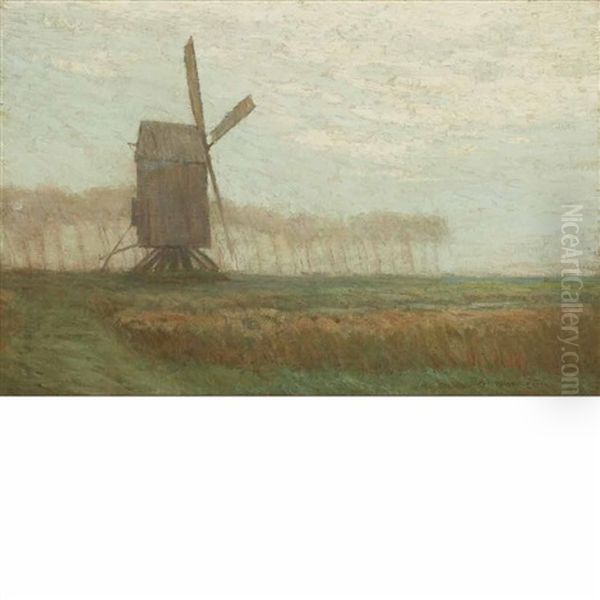 Windmill Oil Painting by Charles Warren Eaton