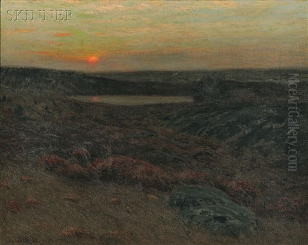 Sunset In New England Oil Painting by Charles Warren Eaton