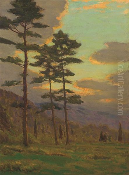 Sunlight Through The Trees Oil Painting by Charles Warren Eaton