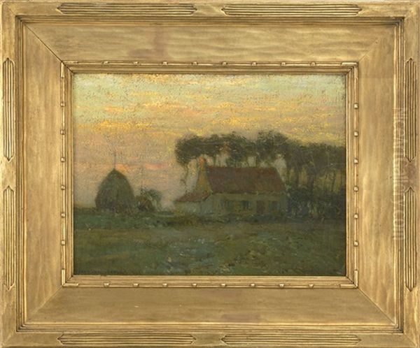 A Farm At Dusk Oil Painting by Charles Warren Eaton