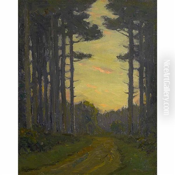 Road Through The Woods Oil Painting by Charles Warren Eaton