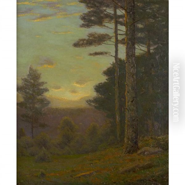 Among The Pines Oil Painting by Charles Warren Eaton