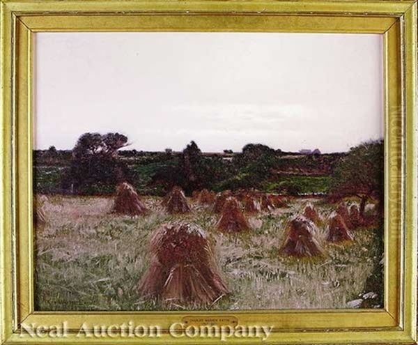 Haystacks, Thompson, Connecticut Oil Painting by Charles Warren Eaton