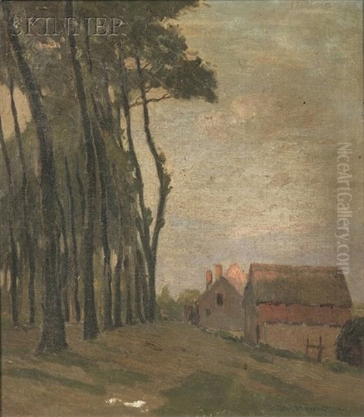 Flemish Farm Oil Painting by Charles Warren Eaton