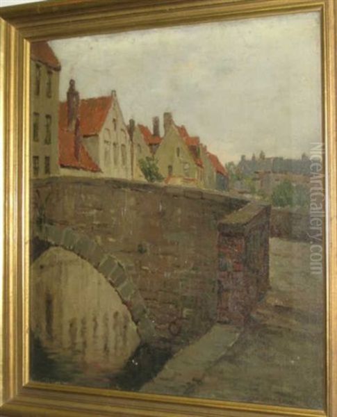 A Quaint Corner, Bruges Oil Painting by Charles Warren Eaton