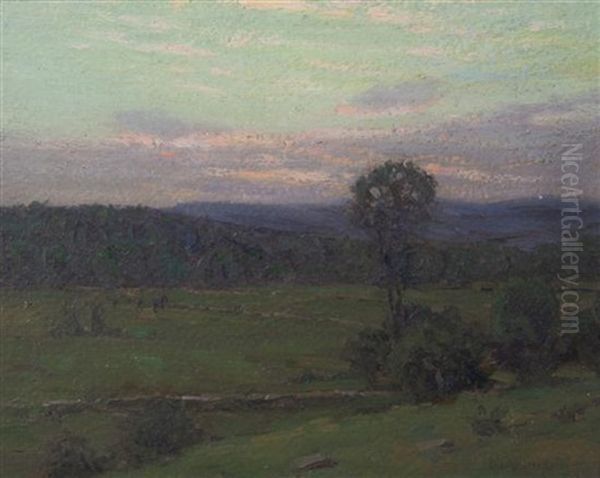 Hillside At Dusk Oil Painting by Charles Warren Eaton