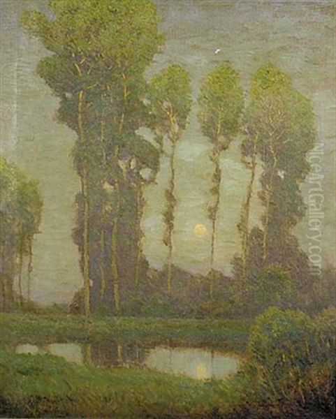 Moonrise, Montigny Oil Painting by Charles Warren Eaton