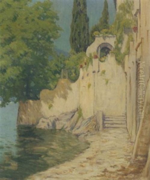 Water Gate, Varenna Oil Painting by Charles Warren Eaton