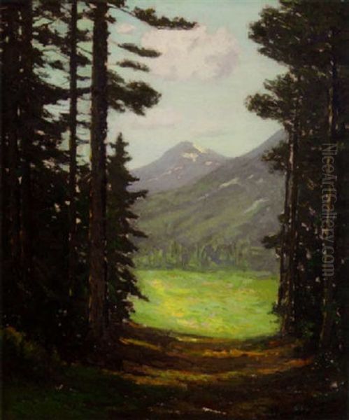 Through The Woods, Glacier Park, Montana Oil Painting by Charles Warren Eaton