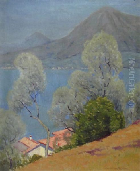 Blue And Silver, Lake Como Oil Painting by Charles Warren Eaton