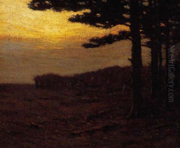 Sunset In Maine Oil Painting by Charles Warren Eaton