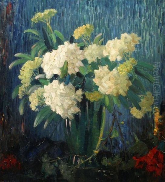 Stilleven Met Hortensia's Oil Painting by Guillaume Eberhard