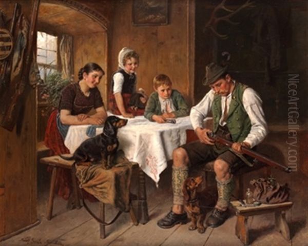 Familia Muniquesa Oil Painting by Adolf Eberle