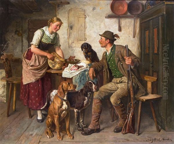 Jagdproviant Oil Painting by Adolf Eberle