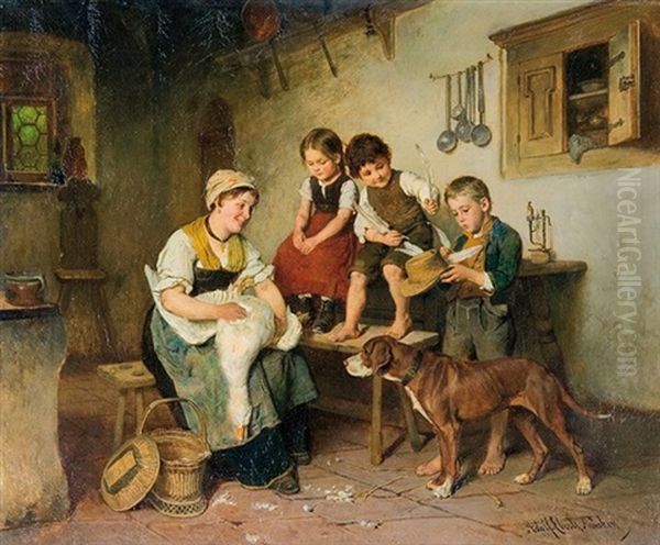 New Plumes For The Hut Oil Painting by Adolf Eberle