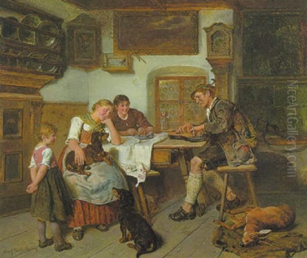 Musik In Der Bauernstube Oil Painting by Adolf Eberle