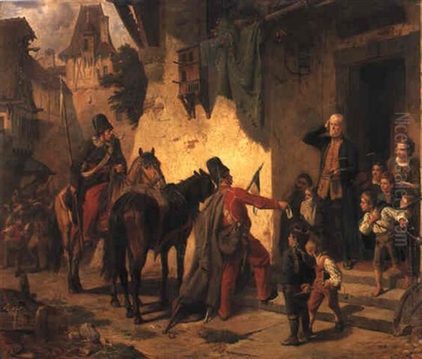 Die Einquartierung Oil Painting by Adolf Eberle