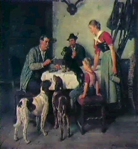 Brotzeit Oil Painting by Adolf Eberle