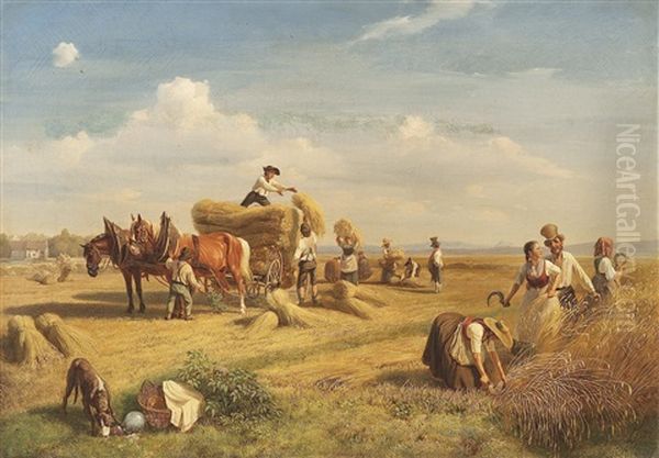 Zur Erntezeit Oil Painting by Robert Eberle