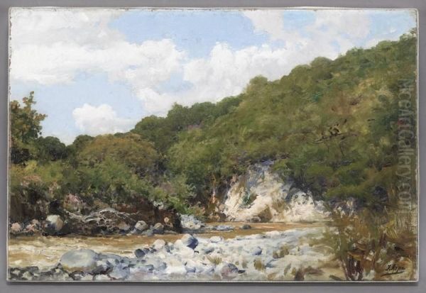 River Scene Oil Painting by Jose Arpa