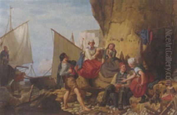 Liebesantrag In Der Normandie Oil Painting by Emil Ebers