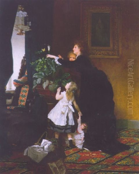 The Flower Arrangers Oil Painting by Max Ebersberger