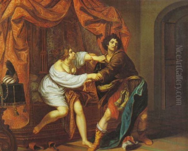 Joseph Und Die Frau Des Potiphar Oil Painting by Ludwig Rudolf Ebersold