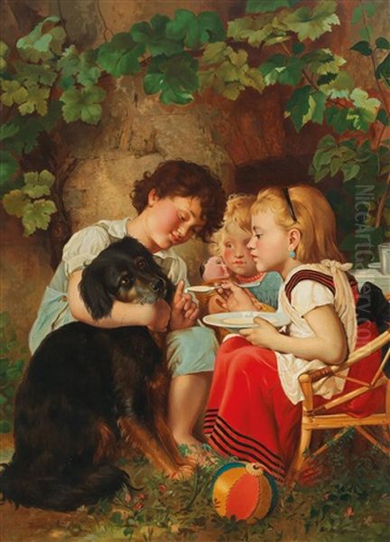 Food For The Dog Oil Painting by Anton Ebert